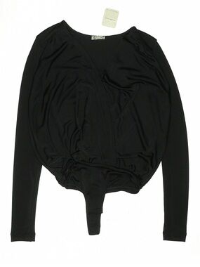 Free People NWT Black Turnt Long-Sleeve Bodysuit size XS